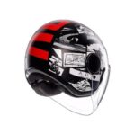 Casque Moto Jet Agv Eteres History Matt Noir Blanc Rouge - immagine 6