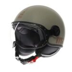 Casco Moto Jet Momo Design Fgtr Classic Flip E2206 Verde Mate Bronce