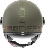 Casco Moto Jet Momo Design Fgtr Classic Flip E2206 Verde Mate Bronce - immagine 2