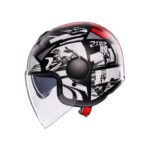 Motorradhelm Jet AGV ETERES History Matt Black White Rot Weiß Schwarz - immagine 4