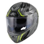 Casque Modulaire Kappa Kv50 Escalade Matt Titane Double Visière Titane Jaune
