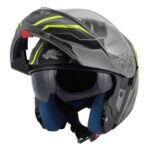 Casque Modulaire Kappa Kv50 Escalade Matt Titane Double Visière Titane Jaune - immagine 2