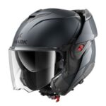 Casco Modular Shark OXO Flip Back Negro Mate Metal Gun Gris Oscuro Touring
