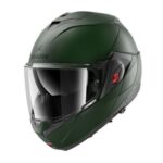 Casque Modulaire Shark OXO Flip Back Noir Mat Vert Foncé Touring - immagine 4