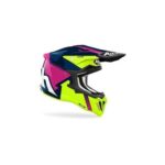 Casco Enduro Moto Cross Airoh Strykker Blazer Amarillo Azul Rosa Mate - immagine 2