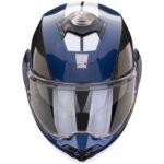 Casque Modulaire Moto Scorpion Exo Tech Evo Team Bleu Touring Backflip 180° - immagine 3