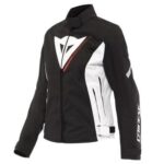 Chaqueta Moto Mujer DAINESE VELOCE D-DRY IMPERMEABLE NEGRO BLANCO ROJO