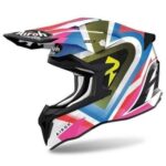 Casco Cross Enduro Airoh Strykker View Gloss Rojo Azul Blanco Amarillo Carbón
