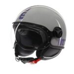 Casque Moto Jet Momo Design Fgtr Classic Flip E2206 Gris Blue / Fuchsia