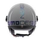 Casque Moto Jet Momo Design Fgtr Classic Flip E2206 Gris Blue / Fuchsia - immagine 3