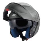 Casco Modular Kappa Kv50 Solid Titanio Abrible Doble Visera Mate Básico - immagine 2