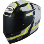 Casco Integral De Moto Suomy TRACK-1 NOVENTA Y SIETE GRIS AMARILLO DEPORTIVO