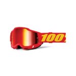 MASCHERA 100% ACCURI 2 RED MX CROSS OCCHIALI ENDURO LENTE SPECCHIO ROSSA