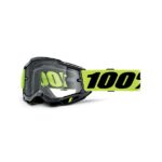 Enmascarar 100% Accuri 2 Enduro Neón Yellow Lente Doble Transparente Moto MX