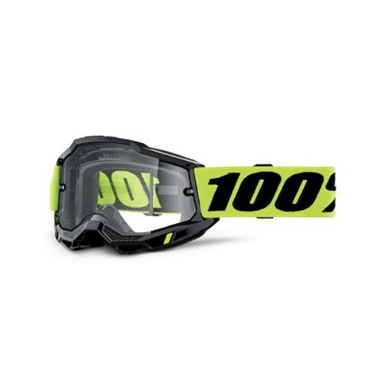 Masque 100% Accuri 2 Enduro Néon Yellow Lentille Double Clair Moto Cross MX