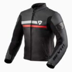 Veste Moto REV'IT REVIT MILE Cuir Noir Rouge - immagine 5