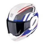 Casco Modular Plegable Scorpion Exo - Tech Evo Furio Blanco Rojo Azul - immagine 4