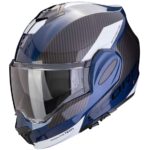 Casco Modular Moto Scorpion Exo Tech Evo Team Azul Touring Backflip 180° - immagine 6