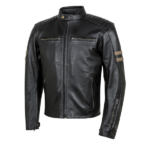 Veste Moto Homme En Cuir Moore Legend Noir - immagine 5