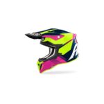 Casco Enduro Moto Cross Airoh Strykker Blazer Amarillo Azul Rosa Mate - immagine 6