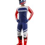 Komplette Cross Enduro Tuta Shirt Hose Shot Contact Mythic Blau Rot