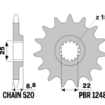 Piñón PBR KTM 13 Dientes Acero Z13 Cod.1248 13 18NC