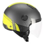 Casque Jet Ska-P 1LHG Luke Sport Gris Anthracite Jaune Fluo Satiné ECE 22.06