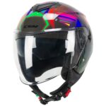 Casco Jet CGM 126S Iper Disco Grafito Verde Fucsia Scooter ECE 22.06 Moto Urban - immagine 2