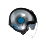 Casque Moto AGV Jet Eteres Levanto Noir Argent Bleu Visier Parasole - immagine 6