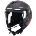 Jethelm CGM 126G Iper City Schwarz Rot Matt Scooter ECE 22.06 Moto Urban - immagine 4