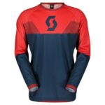 Camisa Scott Evo Track Junior Azul Oscuro Rojo Neón MX Motocross Enduro Moto